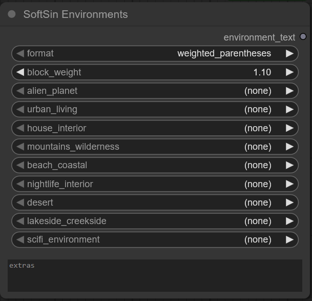 SoftSin Environments Presets node