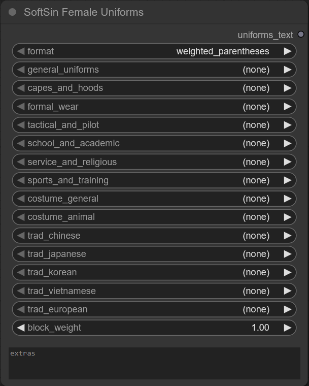 SoftSin Clothing Uniforms node